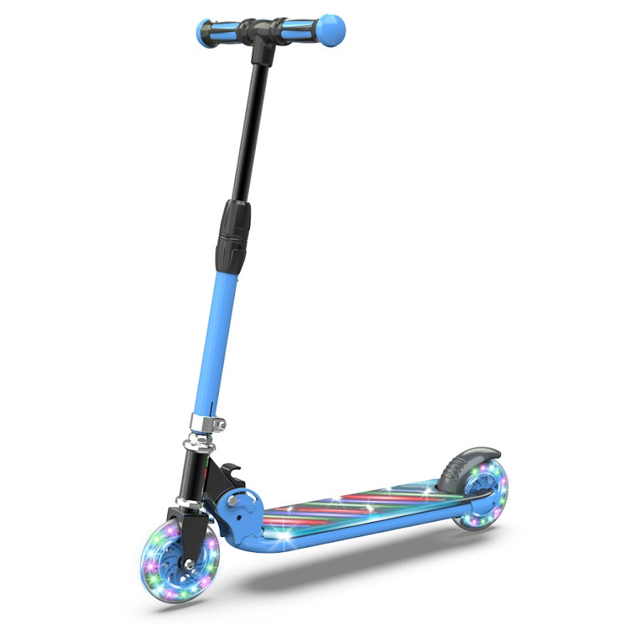 HOVERSTAR Kick Scooter for Kids, LED Light Up Wheels and Pedal, 3 Adjustable Height(27, 29, 31inch) Suitable for Children of More Ages