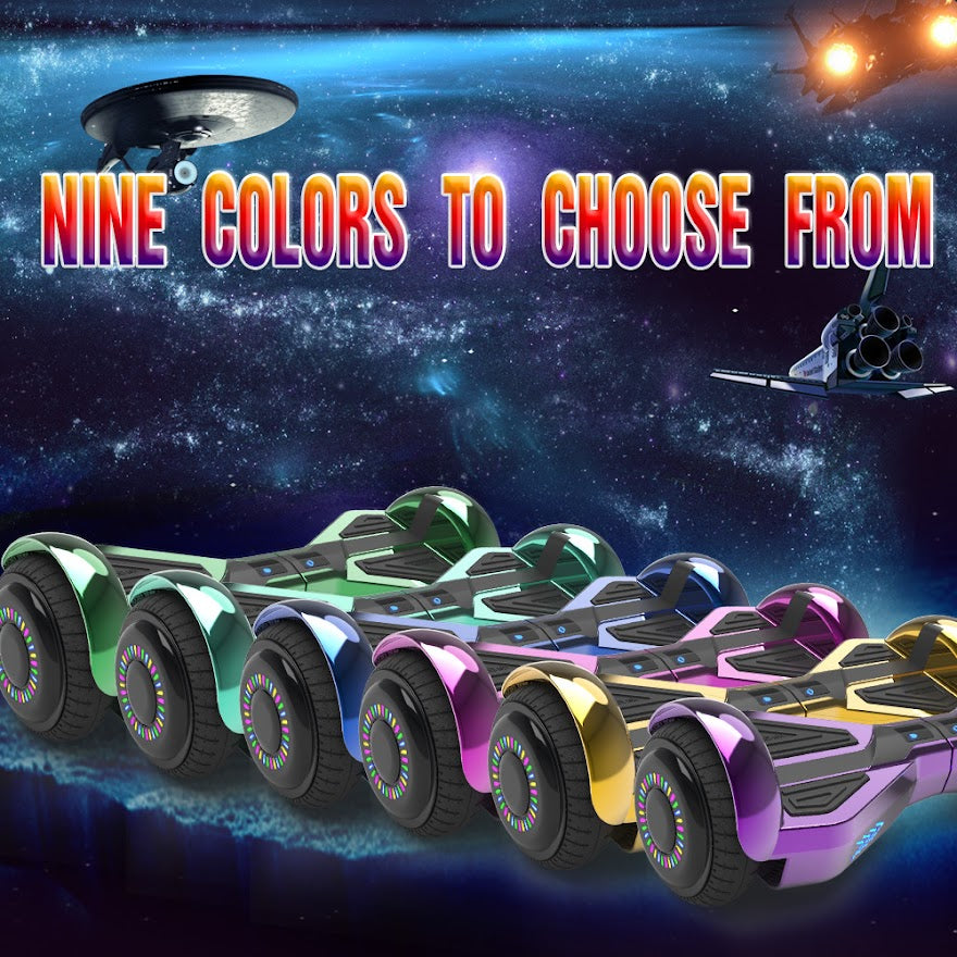 Triangle Hoverboard with Bluetooth Speaker, 6.5 inch LED Wheels, Dual 200W Motor up to 6.2 MPH, UL2272 Certified Self Balancing Scooters for Kids Adults