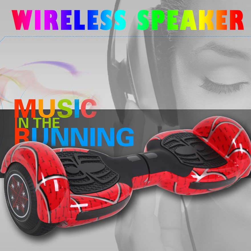 Spider Hoverboard Self Balancing Scooter 6.5" Two-Wheel Hoverboards with Bluetooth Speaker and LED Lights Electric Scooter for Kids and Adult