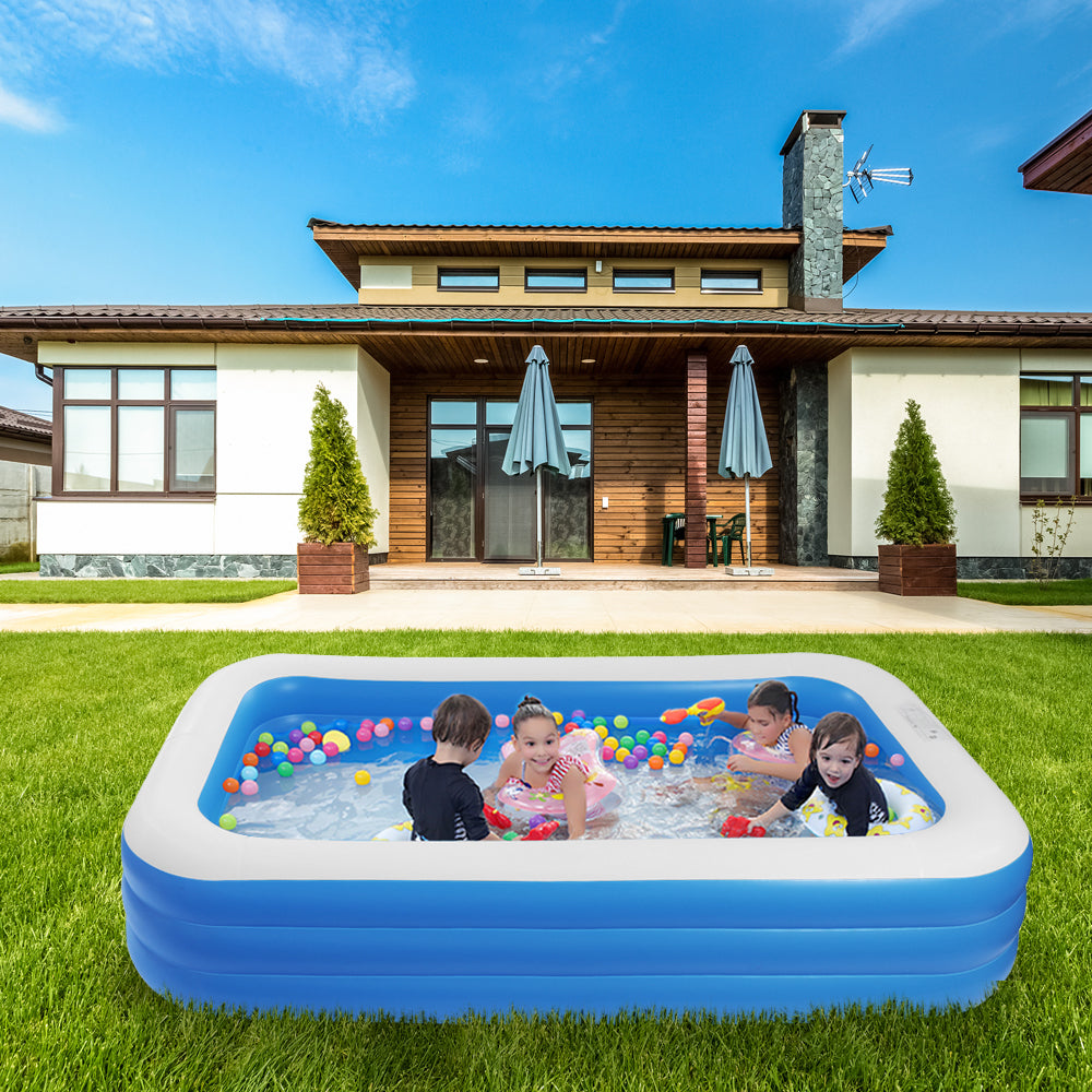 6 Person Large Inflatable Swimming/Ball Pool 120"x72"x22" 0.3mm PVC Thickness