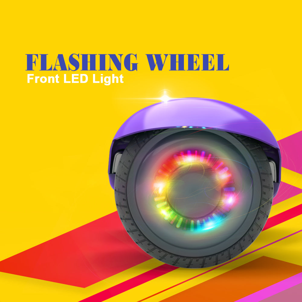 6.5" LED Flash Wheel Hoverboard with Bluetooth Speaker | Purple