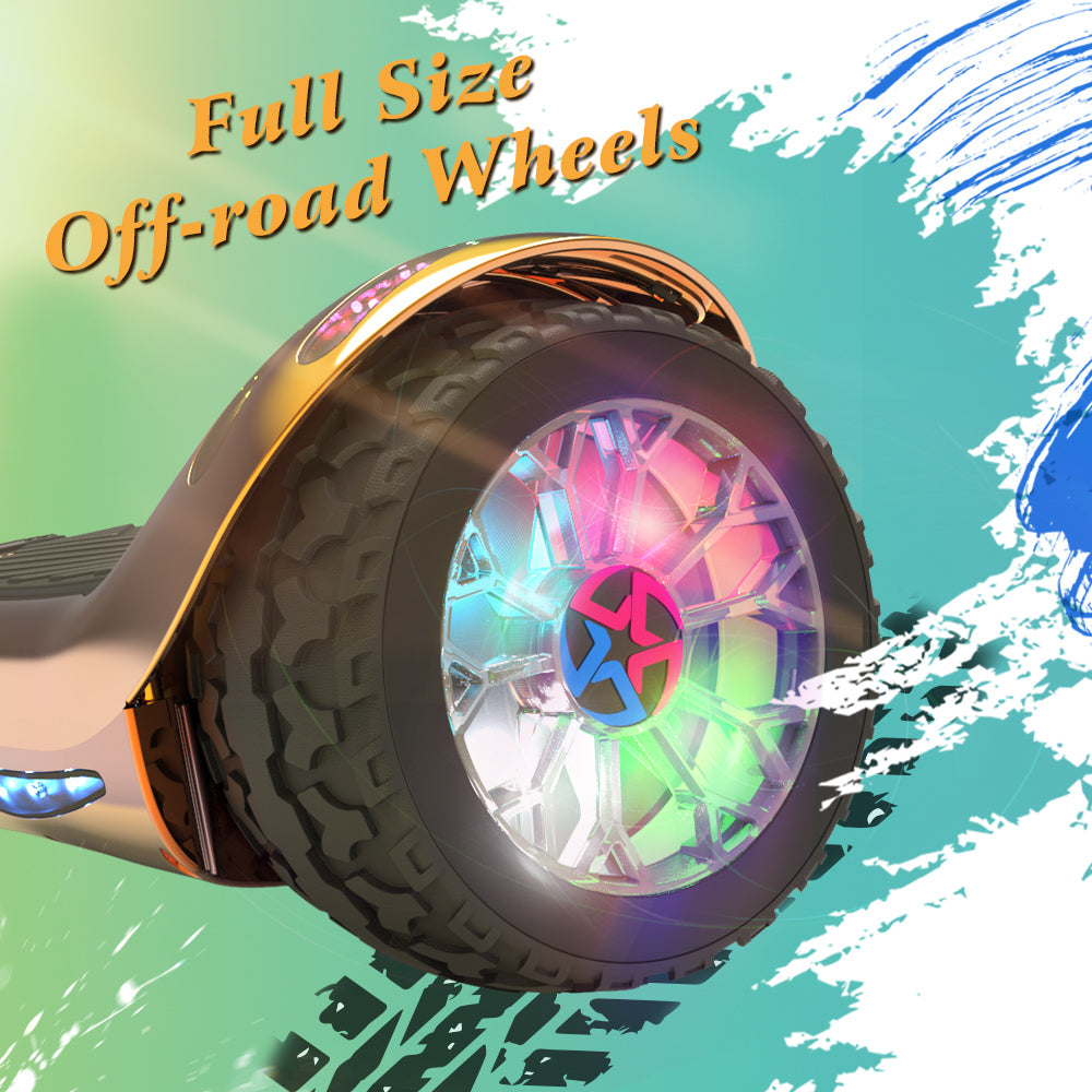 H-Rogue All-Terrain Bluetooth Hoverboard with Light-Up Wheels | RoseGold