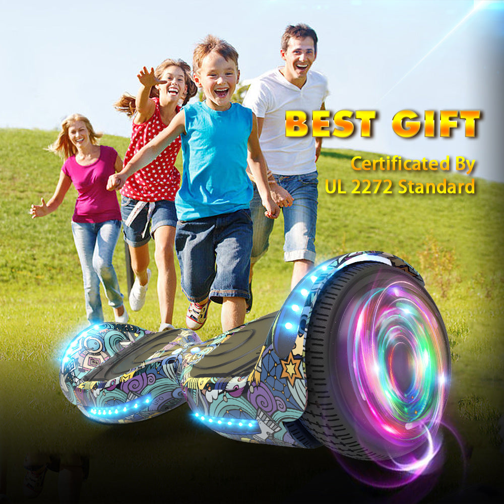 HOVERSTAR Hoverboard All New Version-HS2.0, Chrome Color & Coating Skins Two Wheels Self-Balancing Scooter with Wireless Speaker Playing Music & Led Wheels Flashing Lights