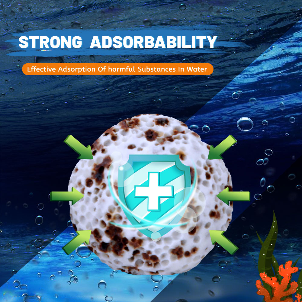 Aquarium Filter Media Porous Balls (Net Weight 5.5 lbs) Grey - 3DS Ceramic, 2 Bags/Pack