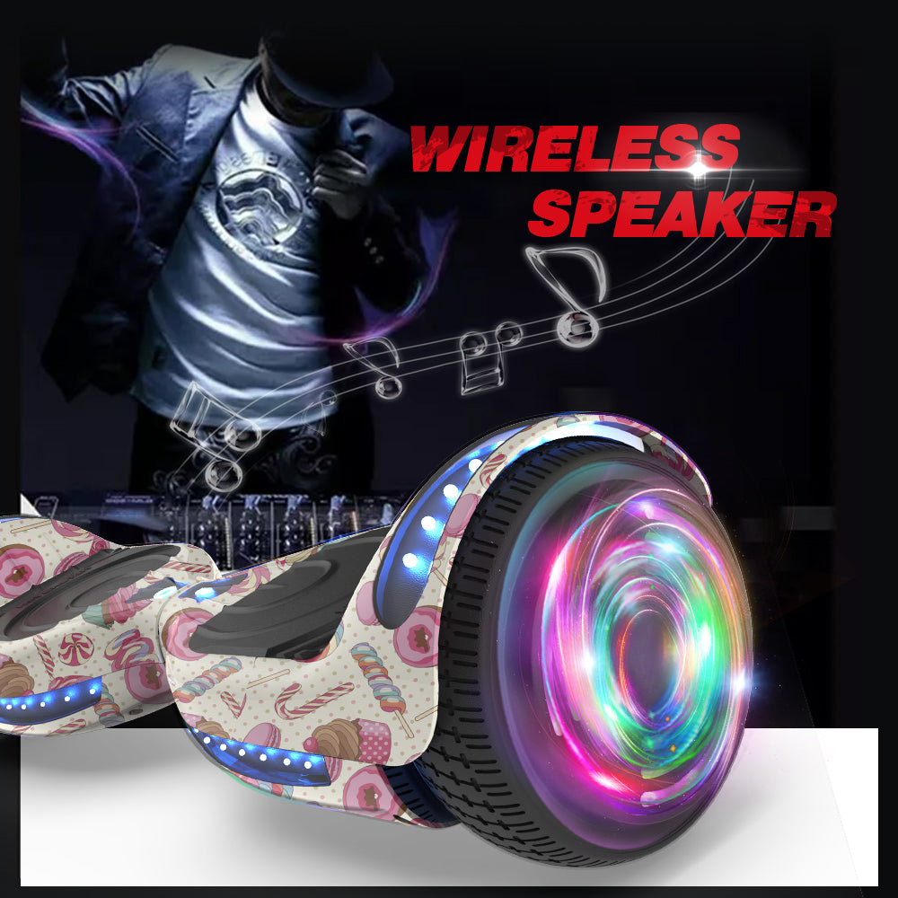 K6 6.5" Hoverboard LED Flash Wheel with Bluetooth Speaker | Candy