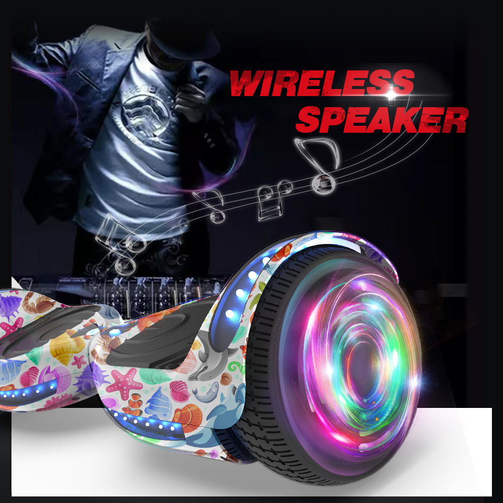 HOVERSTAR Hoverboard All New Version-HS2.0, Chrome Color & Coating Skins Two Wheels Self-Balancing Scooter with Wireless Speaker Playing Music & Led Wheels Flashing Lights