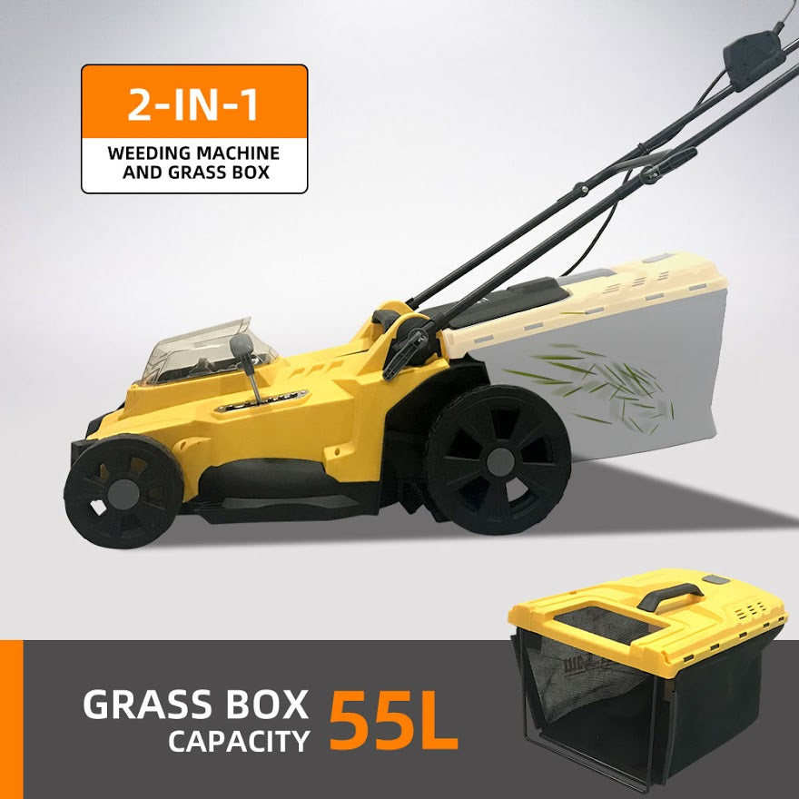 ZEGJAW 40V Cordless Lawn Mower with Two 20V Lithium Batteries, 6 Mowing Heights, (2-In-1) 55L grass box, 4.0Ah Battery and Charger Included