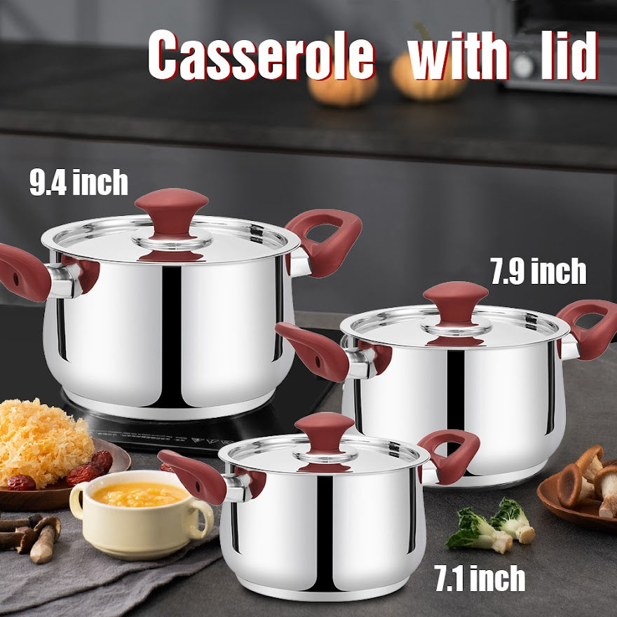 New 4-Piece Cookware Set Stainless Steel