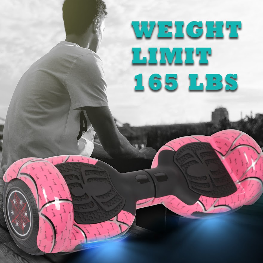 Spider Hoverboard Self Balancing Scooter 6.5" Two-Wheel Hoverboards with Bluetooth Speaker and LED Lights Electric Scooter for Kids and Adult