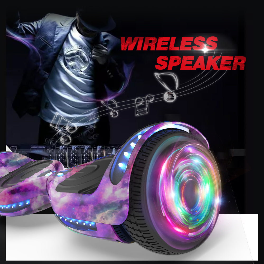 HOVERSTAR Hoverboard All New Version-HS2.0, Chrome Color & Coating Skins Two Wheels Self-Balancing Scooter with Wireless Speaker Playing Music & Led Wheels Flashing Lights