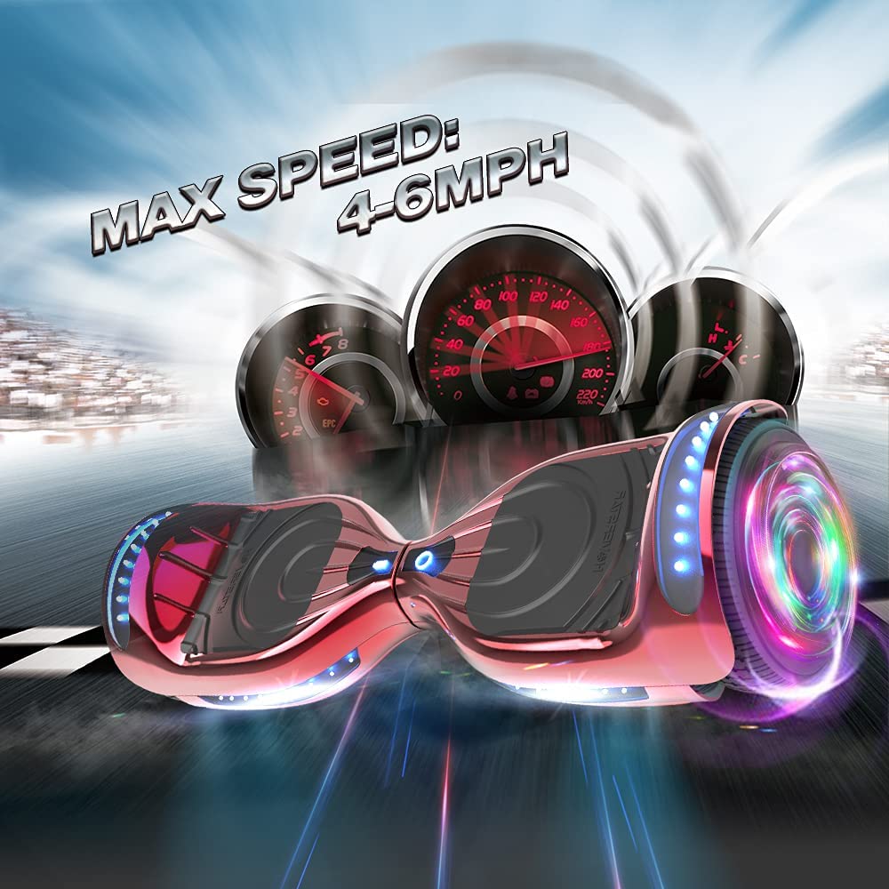 HOVERSTAR Hoverboard All New Version-HS2.0, Chrome Color & Coating Skins Two Wheels Self-Balancing Scooter with Wireless Speaker Playing Music & Led Wheels Flashing Lights