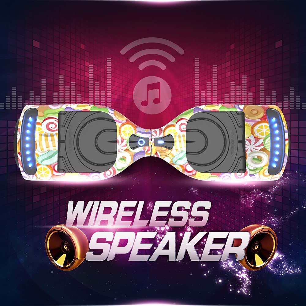 HOVERSTAR Hoverboard All New Version-HS2.0, Chrome Color & Coating Skins Two Wheels Self-Balancing Scooter with Wireless Speaker Playing Music & Led Wheels Flashing Lights