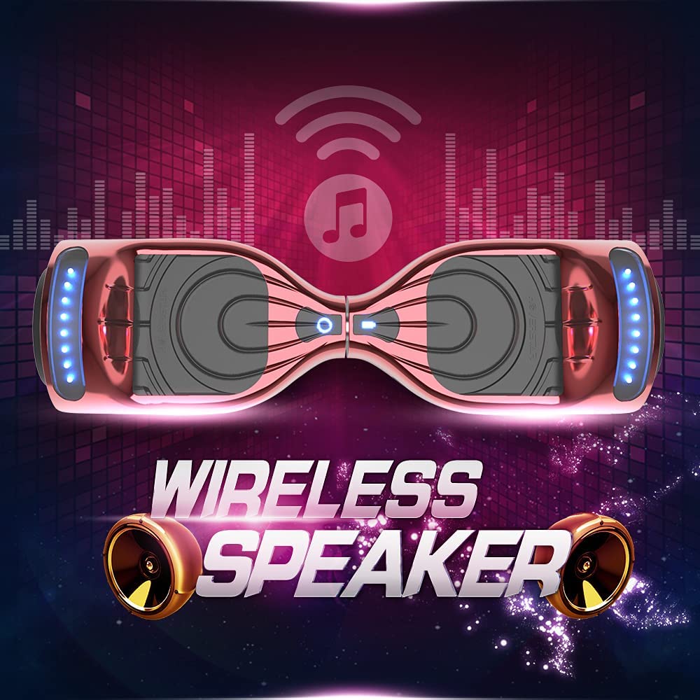 HOVERSTAR Hoverboard All New Version-HS2.0, Chrome Color & Coating Skins Two Wheels Self-Balancing Scooter with Wireless Speaker Playing Music & Led Wheels Flashing Lights