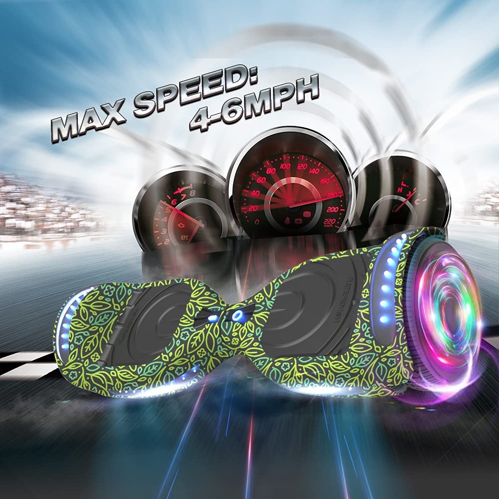 HOVERSTAR Hoverboard All New Version-HS2.0, Chrome Color & Coating Skins Two Wheels Self-Balancing Scooter with Wireless Speaker Playing Music & Led Wheels Flashing Lights