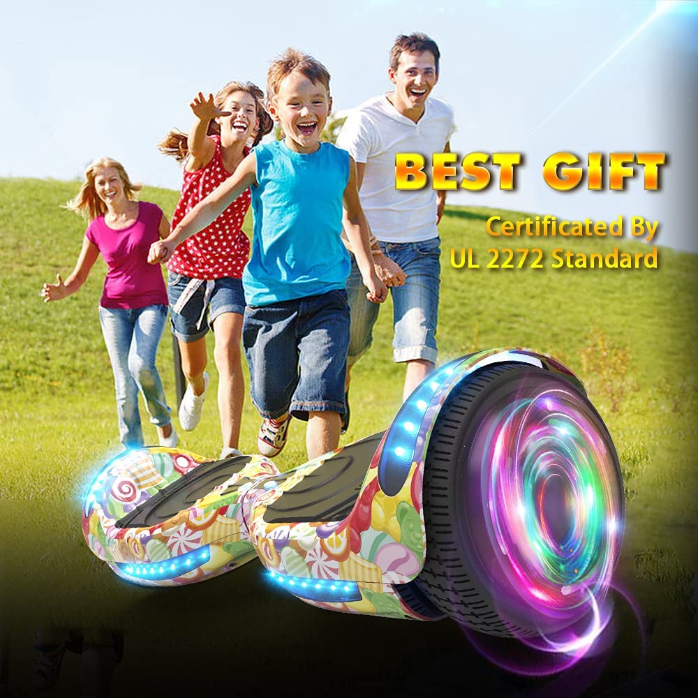 HOVERSTAR Hoverboard All New Version-HS2.0, Chrome Color & Coating Skins Two Wheels Self-Balancing Scooter with Wireless Speaker Playing Music & Led Wheels Flashing Lights