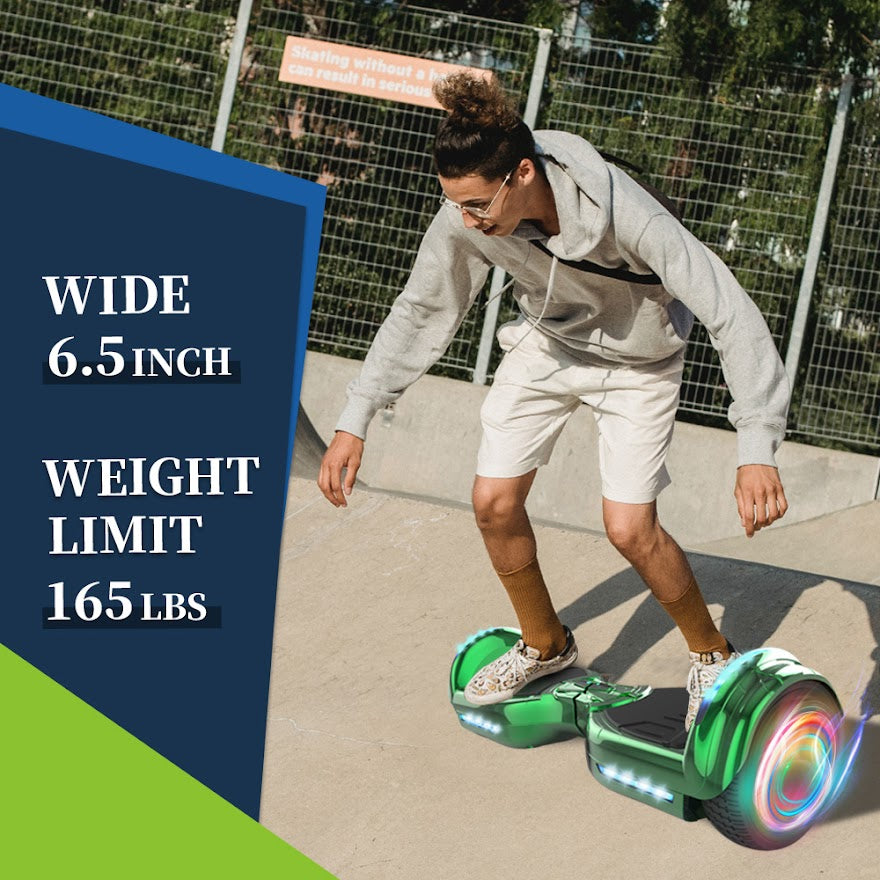 Newest Electric Hoverboard Dual Motors Two Wheels Hover Board Smart Self Balancing Scooter with Built-in Bluetooth Speaker LED Lights for Adults