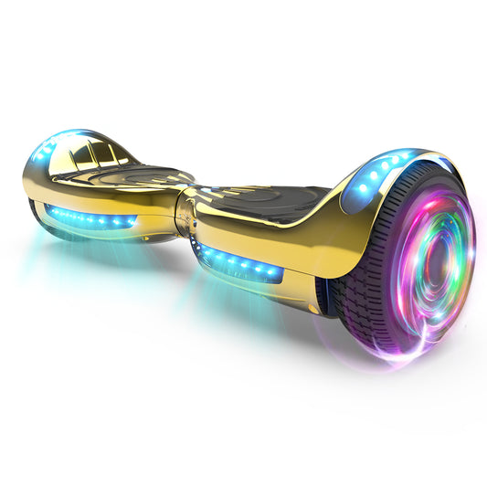 HOVERSTAR Hoverboard All New Version-HS2.0, Chrome Color & Coating Skins Two Wheels Self-Balancing Scooter with Wireless Speaker Playing Music & Led Wheels Flashing Lights