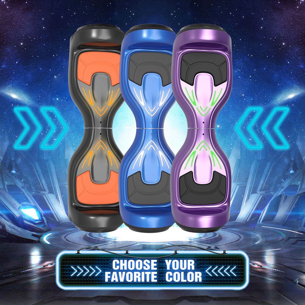 Bluetooth Hoverboard with Pearl Skin, 6.5" Self Balancing Scooter with Wireless Speaker for Music, with LED Light up Pedal and Wheels for Fun