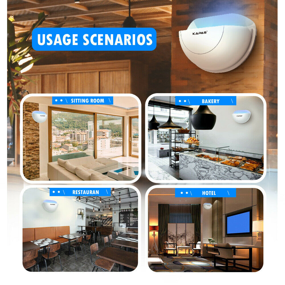 KAPAS Indoor 10W Wall Sconce Blue Light Trap with 3 Glue Paper, Bug Zapper and I