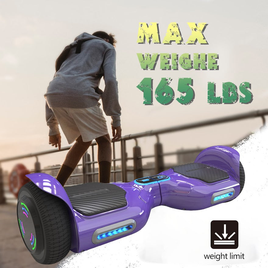 Hoverboard Self Balancing Scooter for Kids Hover Board with 6.5" Wheels Built-in Bluetooth Speaker Bright LED Lights UL2272 Certified