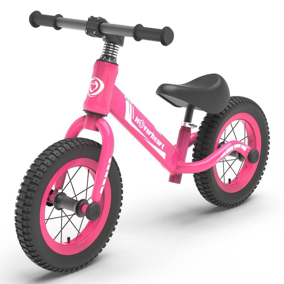 HOVER HEART Lightweight Kid's Balance Bike, 12'' Sports Balance Bike for Toddlers 18~48 Months, 2~4 Years Old with Adjustable seat and Absorbing Pneumatic Tire (pink)