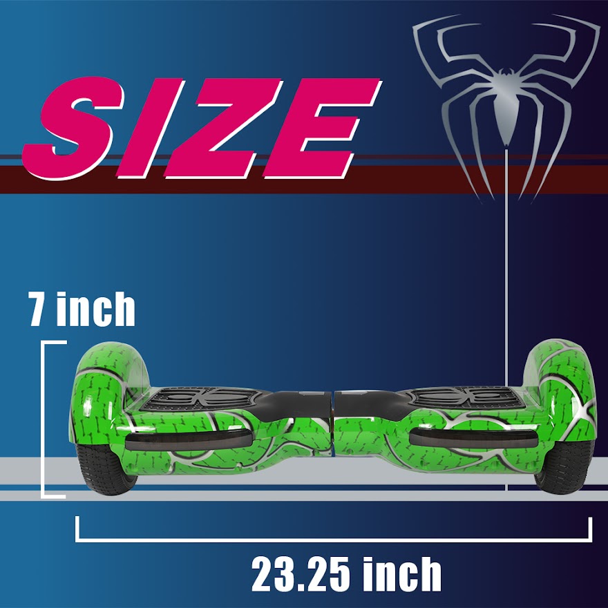 Spider Hoverboard Self Balancing Scooter 6.5" Two-Wheel Hoverboards with Bluetooth Speaker and LED Lights Electric Scooter for Kids and Adult