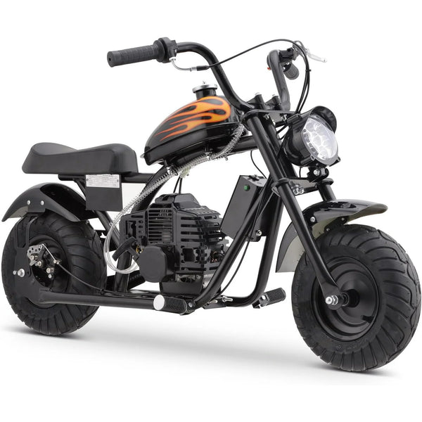 HOVER HEART Gas Mini Chopper Bike, DB004 Model 49.4 CC 2-Stroke Dirt Bike with Big Headlight, Premium Tire, Metal Frame, Disc Brakes, Max Load 165Lbs, Up to 20Mph, EPA Approved