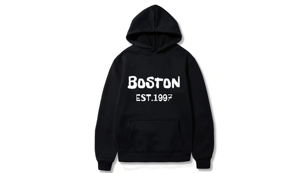 Boston 1997 Design. Ezwear Casual Hooded Sweatshirts, Long Sleeve Pullovers with Drawstring, Slight Stretch, Solid Color, Loose Fit,Daily Wear-Summer-Winter, 60% Cotton 40%Polyester, provide hoodies for McDonald's in the US