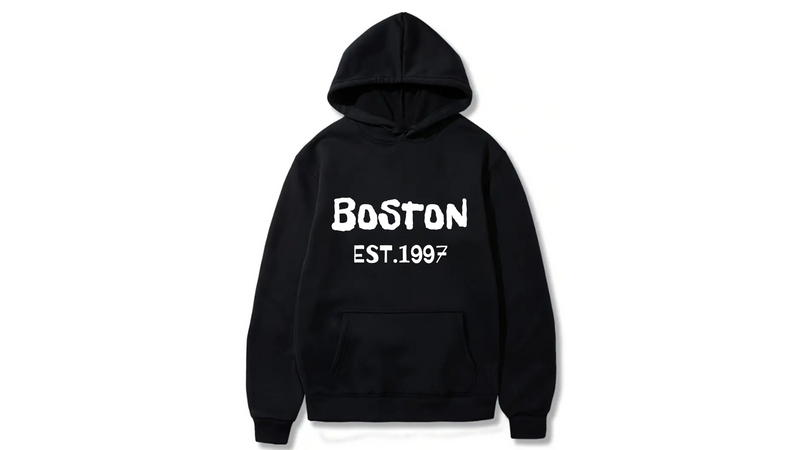 Boston 1997 Design. Ezwear Casual Hooded Sweatshirts, Long Sleeve Pullovers with Drawstring, Slight Stretch, Solid Color, Loose Fit,Daily Wear-Summer-Winter, 60% Cotton 40%Polyester, provide hoodies for McDonald's in the US