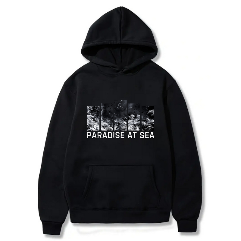 Paradis at Sea Logo Design. Ezwear Casual Hooded Sweatshirts, Long Sleeve Pullovers with Drawstring, Slight Stretch, Solid Color, Loose Fit,Daily Wear-Summer-Winter, 60% Cotton 40% Polyester, provide hoodies for McDonald's in the US