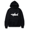 Shark Logo Design. Ezwear Casual Hooded Sweatshirts, Long Sleeve Pullovers with Drawstring, Slight Stretch, Solid Color, Loose Fit,Daily Wear-Summer-Winter, 60% Cotton 40% Polyester, provide hoodies for McDonald's in the US