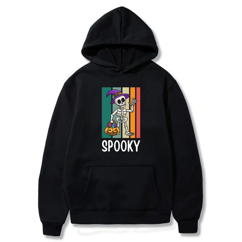 Spooky ghost Logo Design. Ezwear Casual Hooded Sweatshirts, Long Sleeve Pullovers with Drawstring, Slight Stretch, Solid Color, Loose Fit,Daily Wear-Summer-Winter, 60% Cotton 40% Polyester, provide hoodies for McDonald's in the US