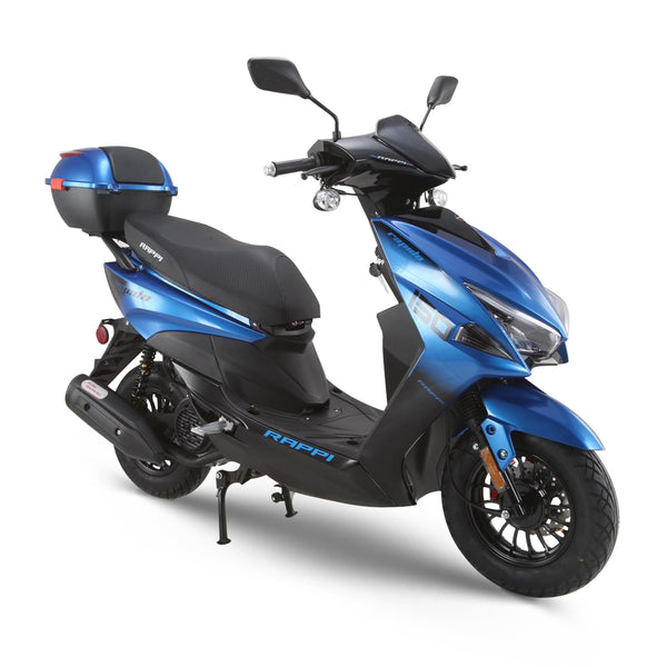 RAPPI RAPIDO-150 Blue 150CC Gas Motorcycle Adult Eqquipped Trunk, 4 Stroke, Single Cylinder, CVT