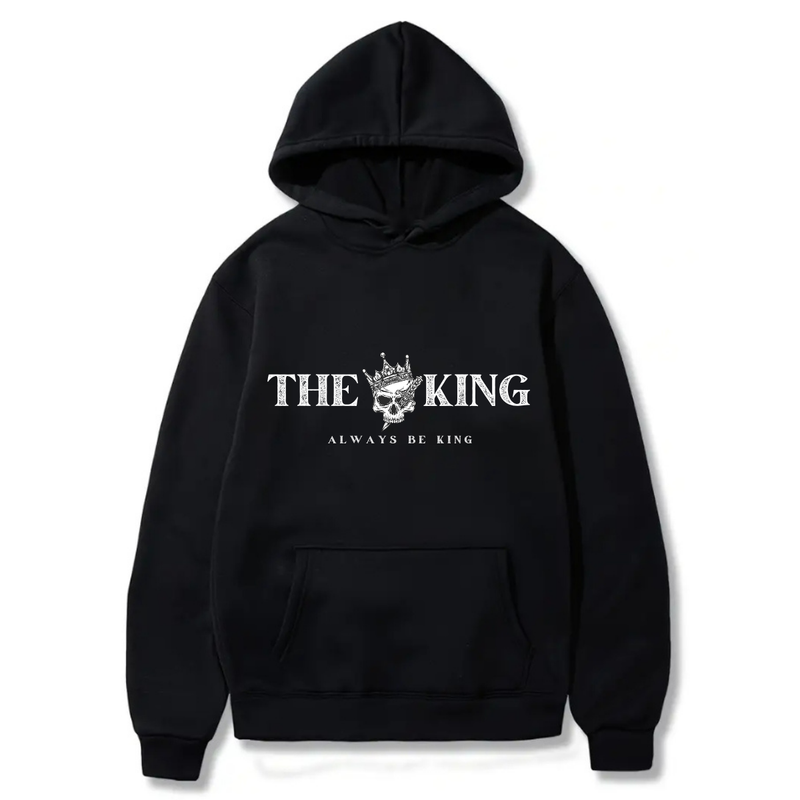 Always Be King Logo Design. Ezwear Casual Hooded Sweatshirts, Long Sleeve Pullovers with Drawstring, Slight Stretch, Solid Color, Loose Fit,Daily Wear-Summer-Winter, 60% Cotton 40% Polyester, provide hoodies for McDonald's in the US