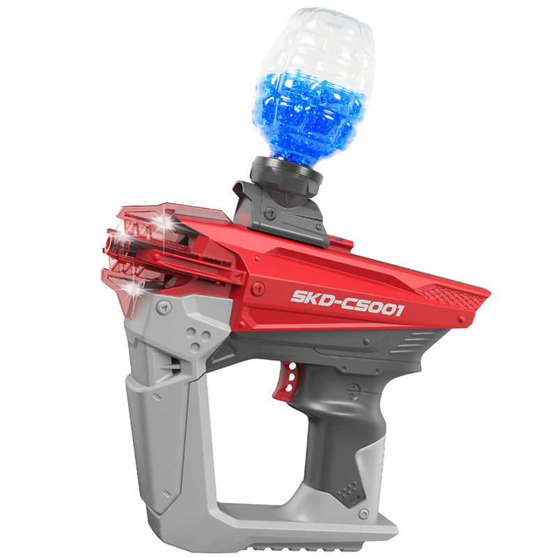 SKD Electric Gel Ball Blaster, Compact Ball Gun with 100,000 Water Beads, 15 Beads a Second, Soft Gel Bullets, Eco-Friendly, Blue/ Red