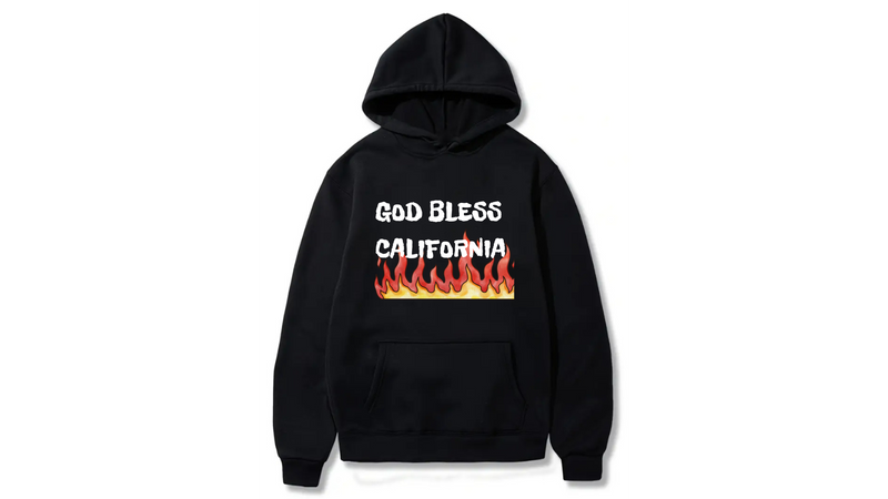 God Bless California Design. Ezwear Casual Hooded Sweatshirts, Long Sleeve Pullovers with Drawstring, Slight Stretch, Solid Color, Loose Fit,Daily Wear-Summer-Winter, 60% Cotton 40% Polyester, provide hoodies for McDonald's in the US