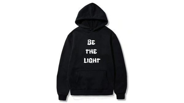 Be the Light Design. Ezwear Casual Hooded Sweatshirts, Long Sleeve Pullovers with Drawstring, Slight Stretch, Solid Color, Loose Fit,Daily Wear-Summer-Winter, 60% Cotton 40% Polyester, provide hoodies for McDonald's in the US