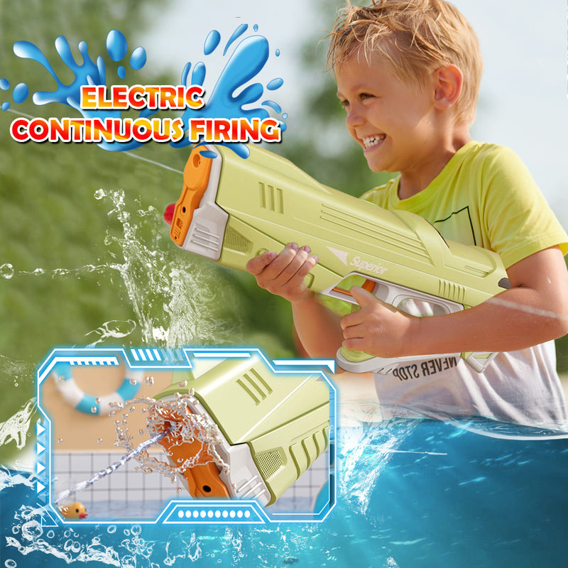 Electric Water Toy Gun for Kids, Long Range of up to 10 Meters, Powered Toy Gun for Recreation and Interaction of Kids and Family, Blue/ Green