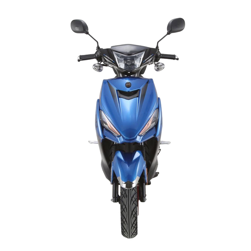 RAPPI RSS-50 Blue Street Legal Scooter 50-49cc Equipped With Rear Storage Trunk, Four Stroke, Cylinder, CVT