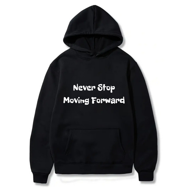 Never stop moving Forward Logo Design. Ezwear Casual Hooded Sweatshirts, Long Sleeve Pullovers with Drawstring, Slight Stretch, Solid Color, Loose Fit,Daily Wear-Summer-Winter, 60% Cotton 40% Polyester, provide hoodies for McDonald's in the US