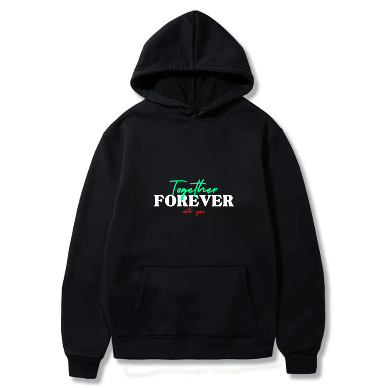 Together Forever with you Logo Design. Ezwear Casual Hooded Sweatshirts, Long Sleeve Pullovers with Drawstring, Slight Stretch, Solid Color, Loose Fit,Daily Wear-Summer-Winter, 60% Cotton 40% Polyester, provide hoodies for McDonald's in the US