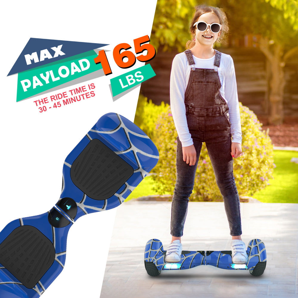 HOVERSTAR Bluetooth Hoverboard for Kids, Spider Color and Chrome Color Self Balancing Scooter Built-in Wireless Speaker and Flashing Wheels