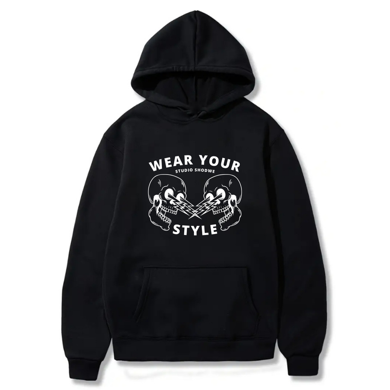 Wear Your Style Logo Design. Ezwear Casual Hooded Sweatshirts, Long Sleeve Pullovers with Drawstring, Slight Stretch, Solid Color, Loose Fit,Daily Wear-Summer-Winter, 60% Cotton 40% Polyester, provide hoodies for McDonald's in the US