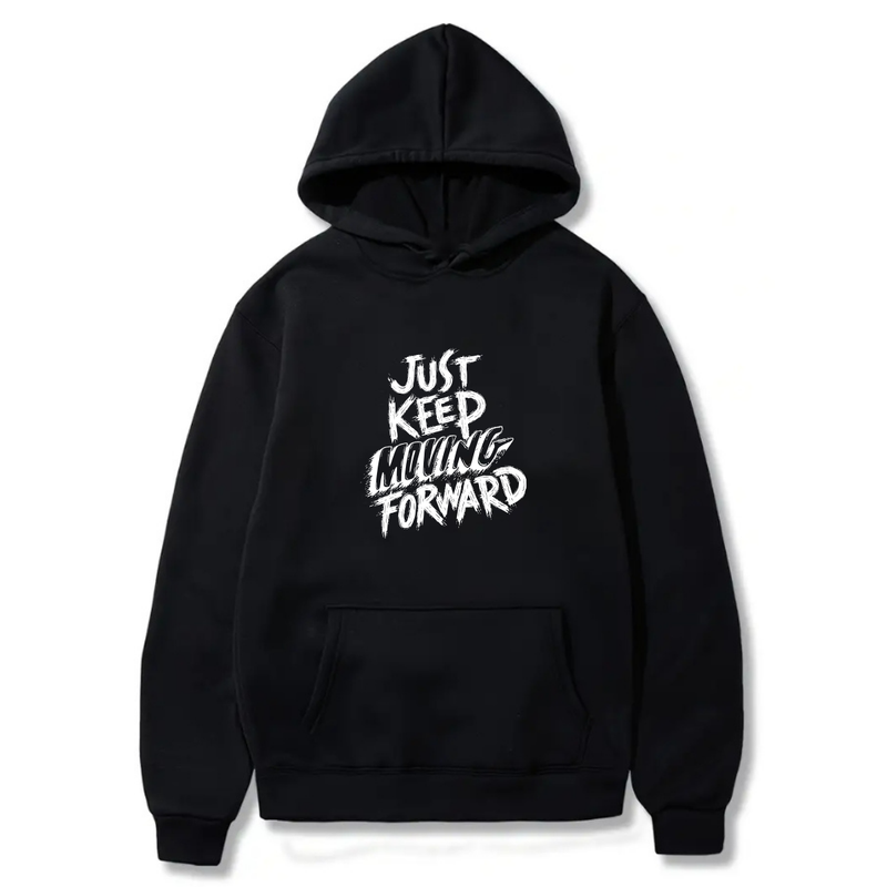 "Just keep moving Forward" Logo Design. Ezwear Casual Hooded Sweatshirts, Long Sleeve Pullovers with Drawstring, Slight Stretch, Solid Color, Loose Fit,Daily Wear-Summer-Winter, 60% Cotton 40% Polyester, provide hoodies for McDonald's in the US