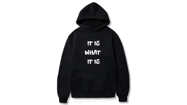 It is What it is Design. Ezwear Casual Hooded Sweatshirts, Long Sleeve Pullovers with Drawstring, Slight Stretch, Solid Color, Loose Fit,Dailywear Summer-Winter, 60%Cotton 40% Polyester, provide hoodies for McDonald's in the US