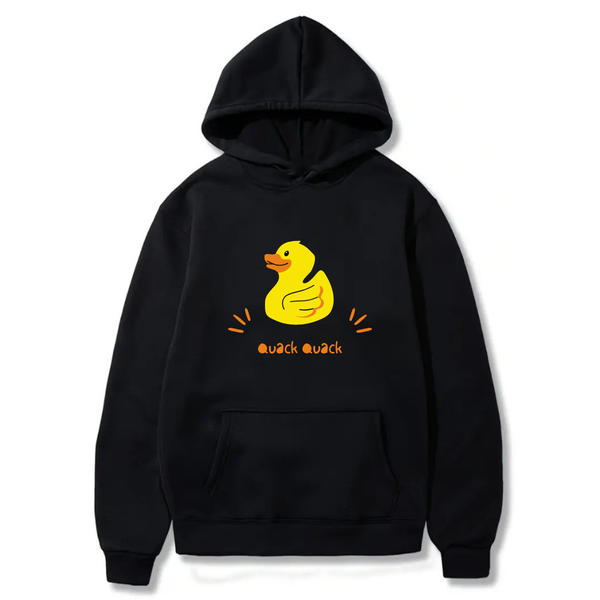 Yellow Duck Quack Quack Logo Design. Ezwear Casual Hooded Sweatshirts, Long Sleeve Pullovers with Drawstring, Slight Stretch, Solid Color, Loose Fit,Daily Wear-Summer-Winter, 60% Cotton 40% Polyester, provide hoodies for McDonald's in the US