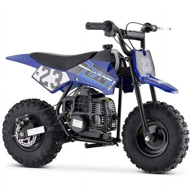 Kids Mini 50CC Gas Dirt Bike, 2 Stroke Ride on Bike with Off-Road Tire, Shocks, Pull Start, Oil Mixed Required, Support Up to 165lbs,Max Speed 20 MPH,Age 8+