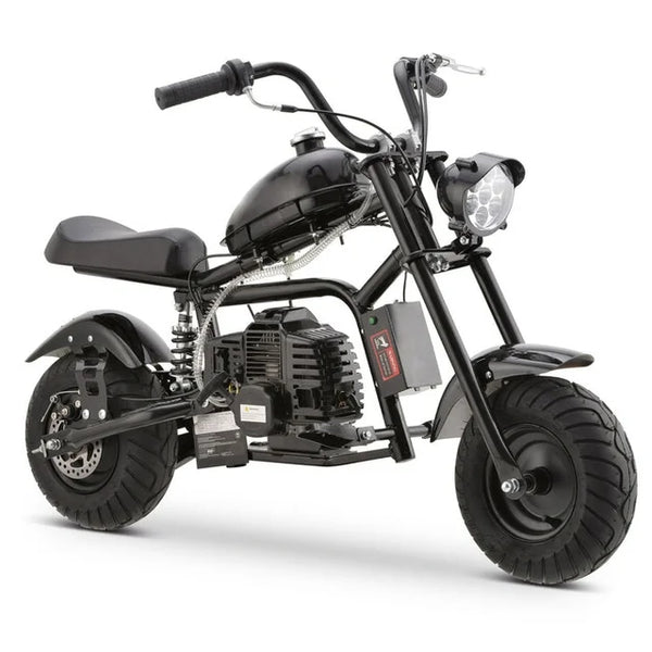 HOVER HEART Gas Mini Chopper Bike, DB003 Model 49.4 CC 2-Stroke Dirt Bike with Rear Shock Absorber, Headlight, Metal Frame, Rear Disc Brakes, Max Load 165Lbs, Up to 20Mph, EPA Approved