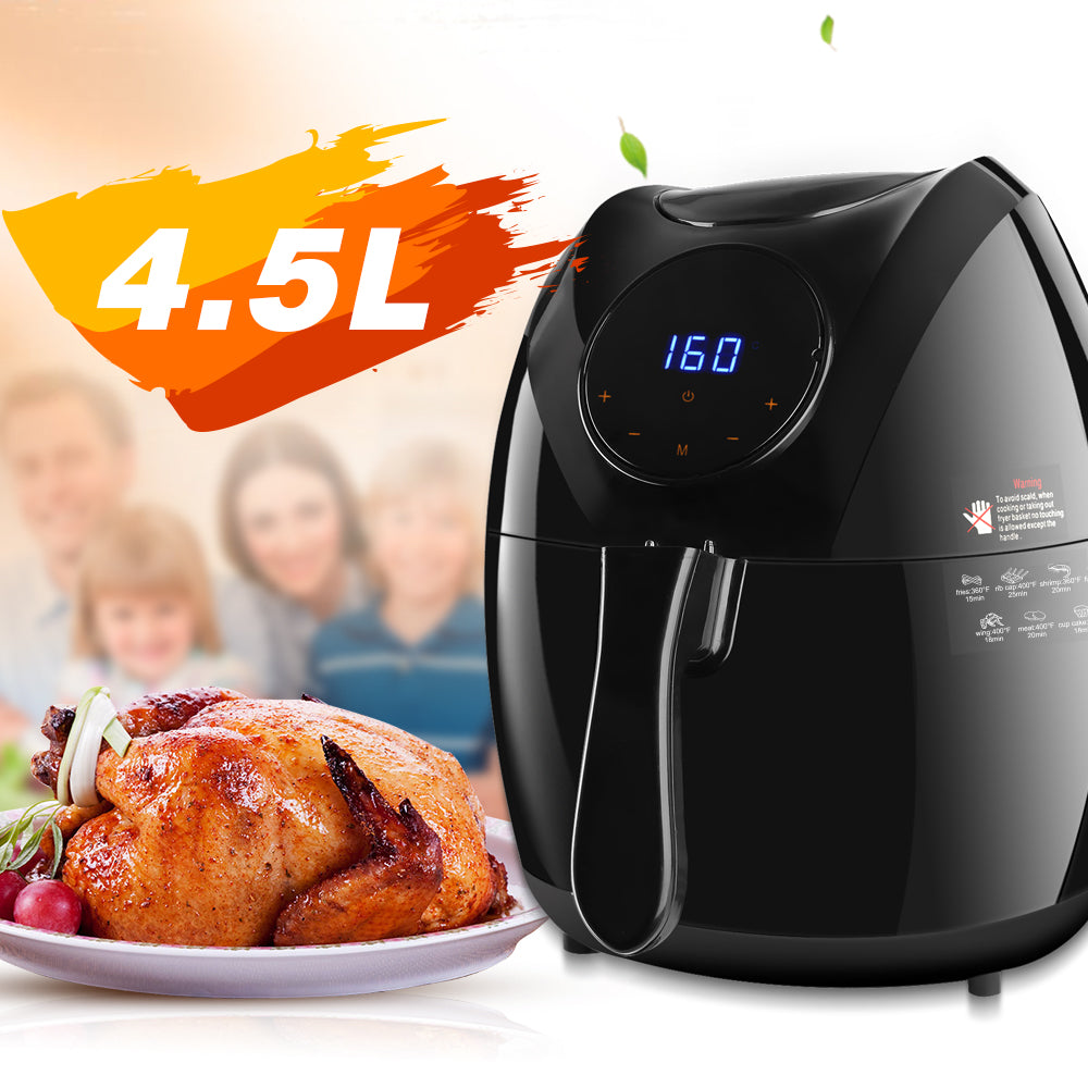 Electric Air Fryer, 4.8 Quarts,7-in-1 One-Touch Screen Cook Presets-Black