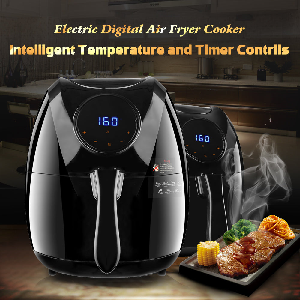 Electric Air Fryer, 4.8 Quarts,7-in-1 One-Touch Screen Cook Presets-Black